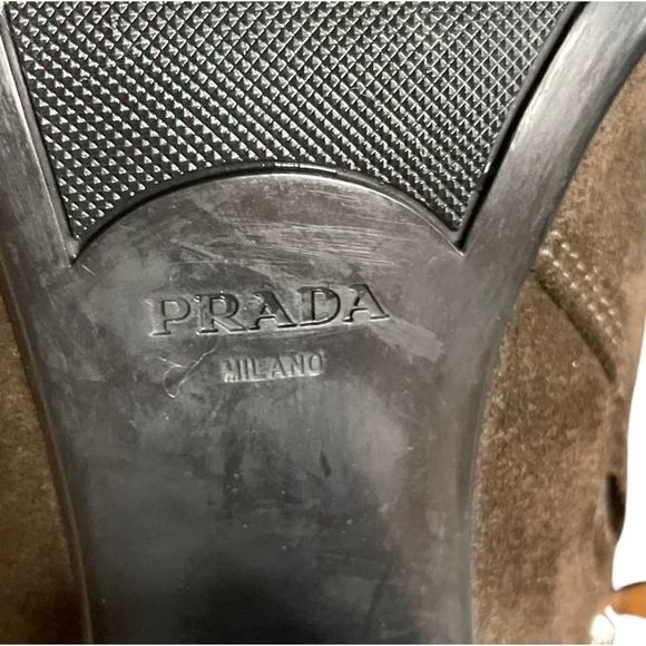 Prada Brown Suede Ankle Bootie 37 - Picture 8 of 9